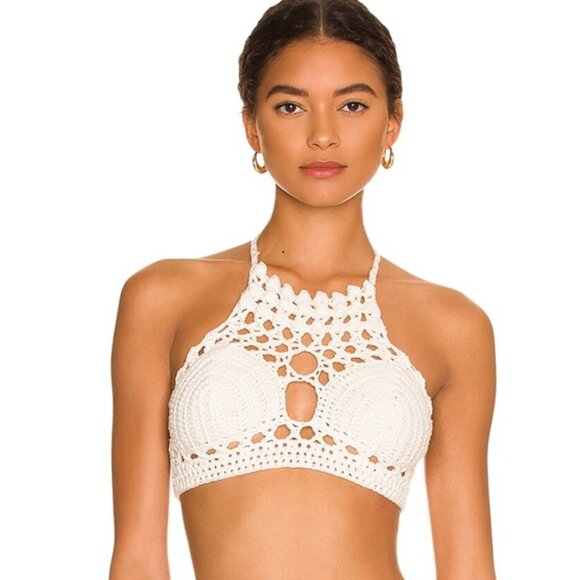 Alix Pinho Cenote Cropped Crochet top - Picture 1 of 5